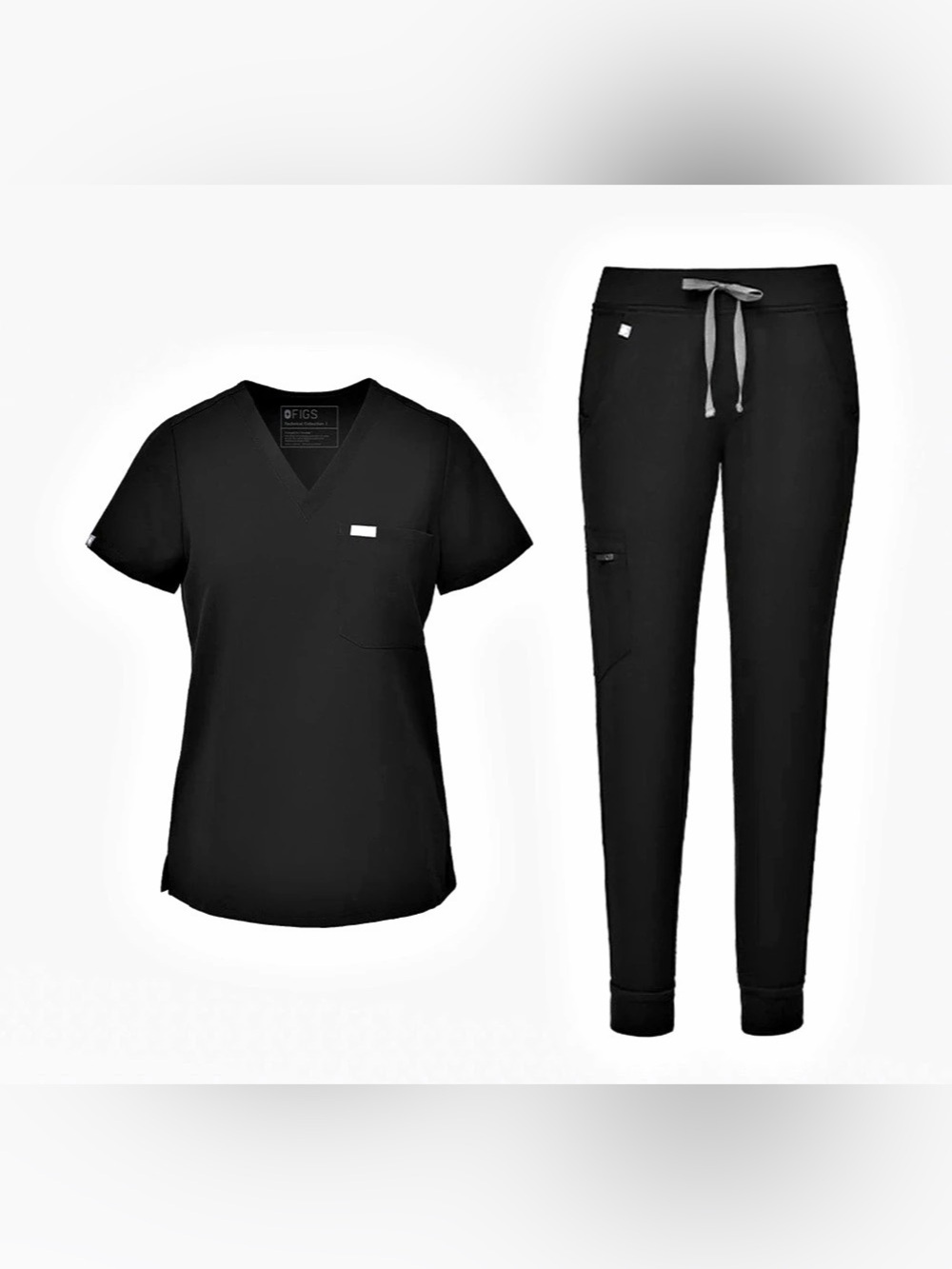 FIGS Technical Scrub Set, Jogger Bottom, Black